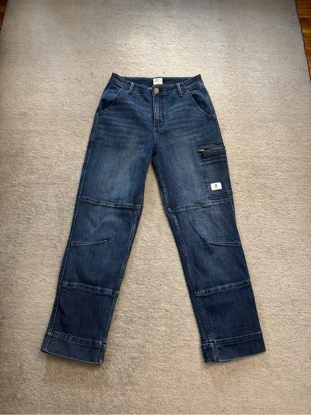 Ripton & Co Jeans Hiker Blue Denim Cargo Pocket Women’s